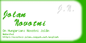 jolan novotni business card